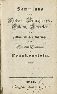 1841 Gesangbuch Frankenstein