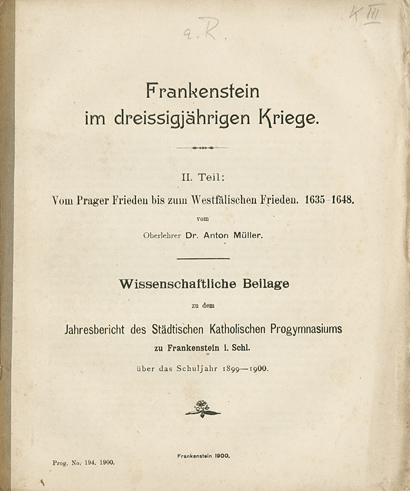 1900 Progymnasium Beilage zum Jahresbericht
