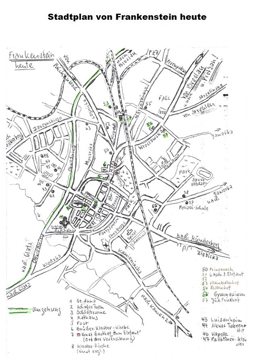 Frankenstein Stadtplan deutsch heute