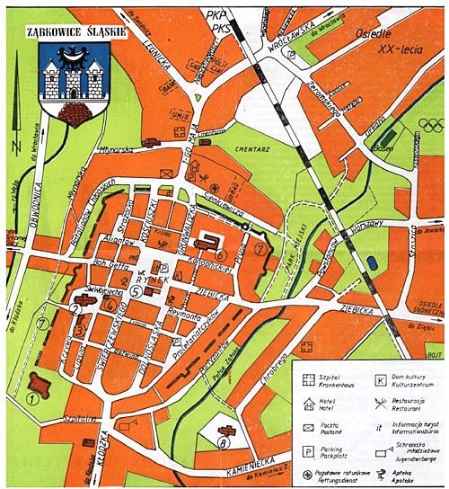 Frankenstein Stadtplan polnisch